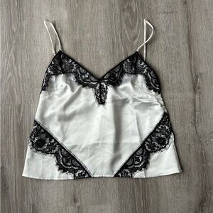 white and black H&M lace tank top size small small